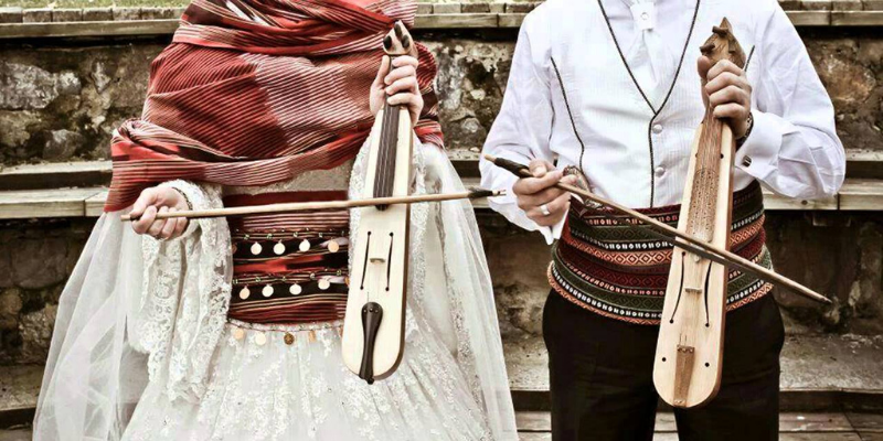 Turkish Black Sea kemence three-string bowed lyra used in Pontic folk music