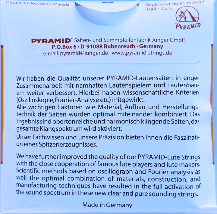 Pyramid POL-4A Arabische Oud Saiten Verpackung und Stärkensdetail