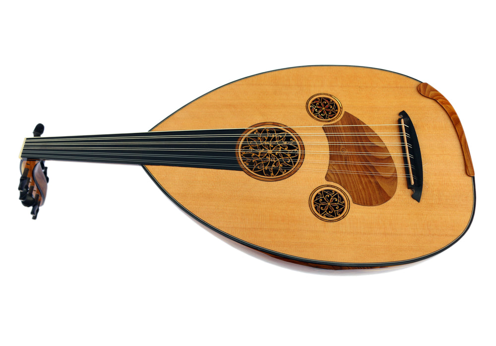 Mulberry and cedar left-handed Turkish oud by Miras Lute