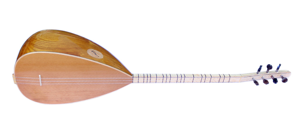 Carved mulberry and Canadian cedar short neck saz DST-407S by Sala