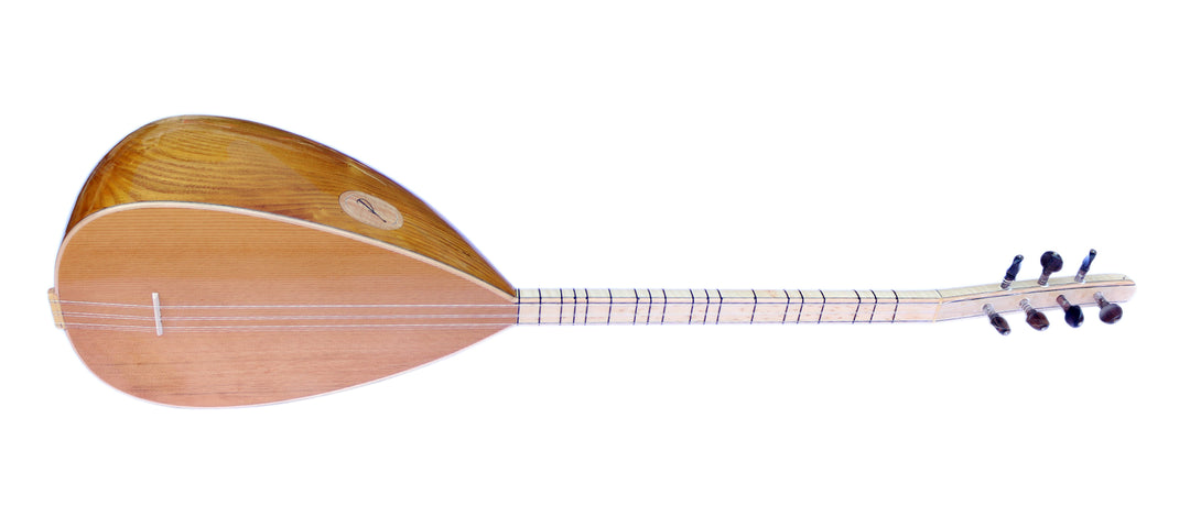 Carved mulberry and Canadian cedar short neck saz DST-407S by Sala