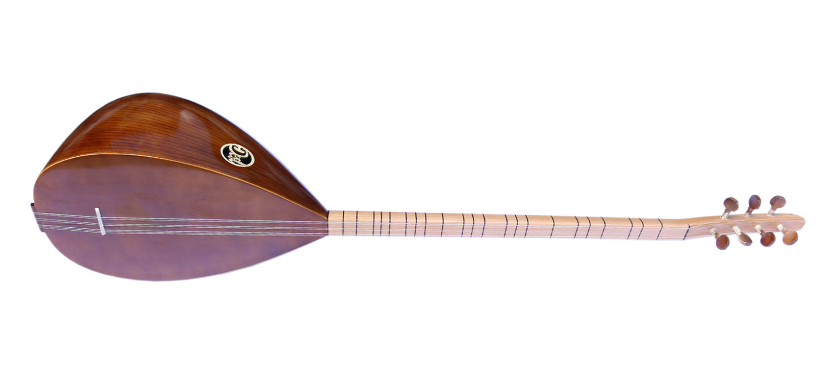 Long Neck Mulberry Baglama Saz, Spruce Face – Sala Muzik