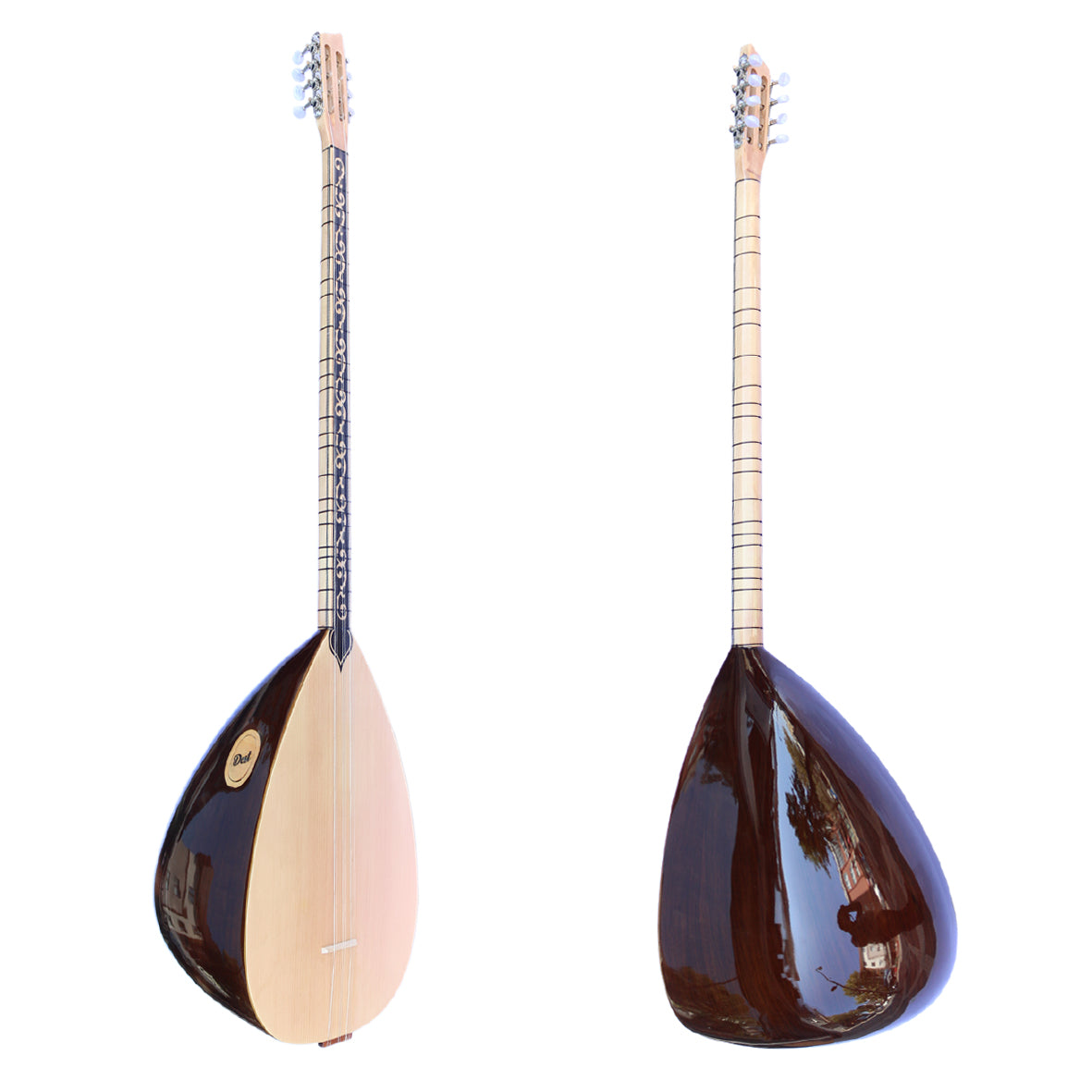 Baglama Saz ASL-302G en noyer à col long de qualité turque