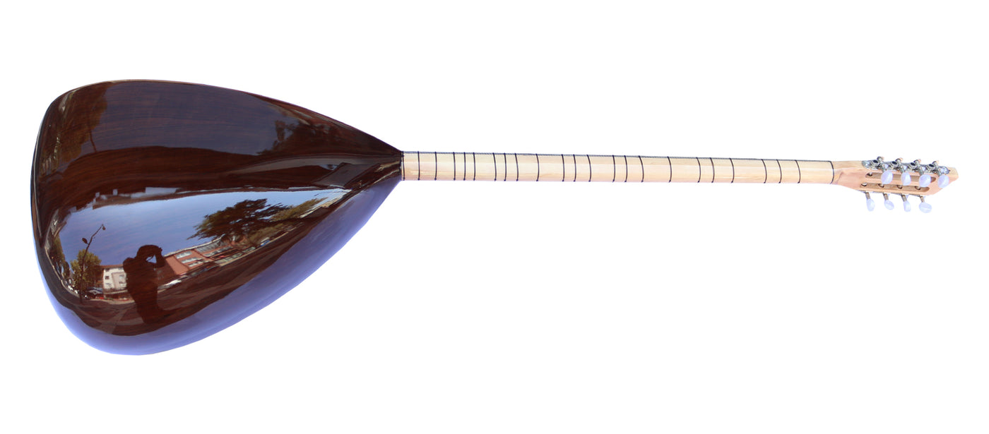 Baglama Saz ASL-302G en noyer à col long de qualité turque