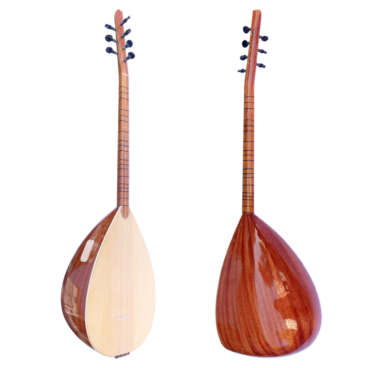 Baglama Saz MSS-101 en acajou à col court professionnel turc