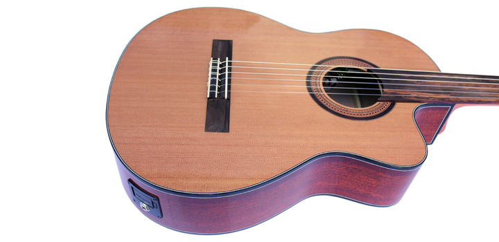 Professional fretless classical guitar CP-4 with built-in equalizer for microtonal music