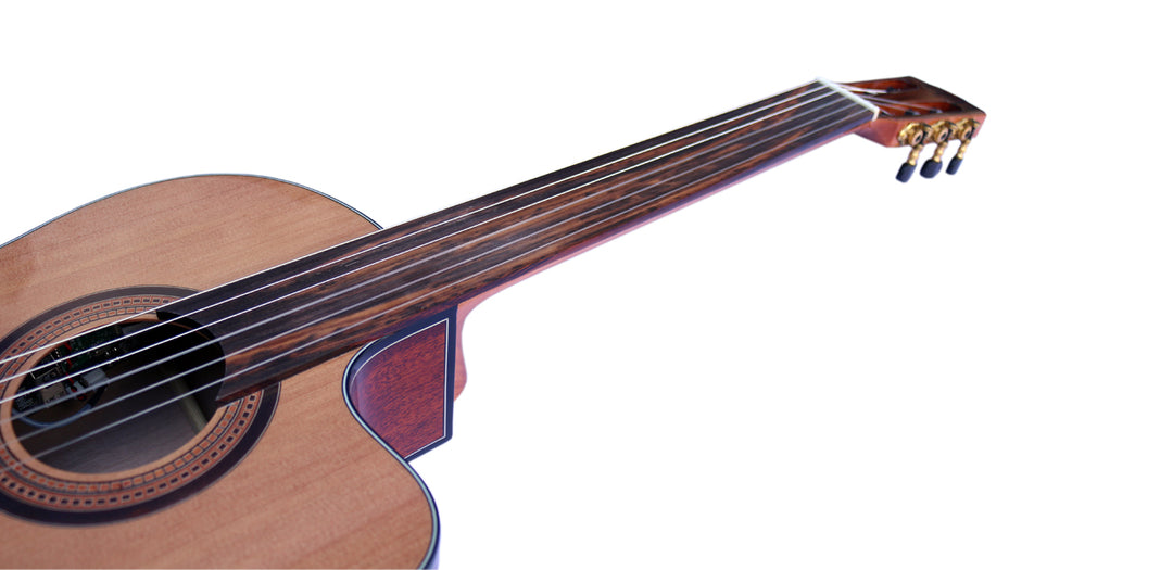 Professional fretless classical guitar CP-4 with built-in equalizer for microtonal music