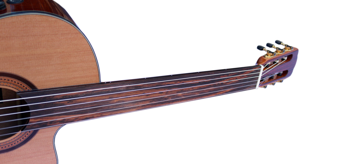 Professional fretless classical guitar CP-4 with built-in equalizer for microtonal music
