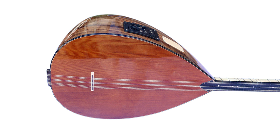 Walnut long neck electric baglama saz ALB-303EQ by Sala