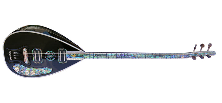 Black electric long neck saz DES-3 with Necerman pickups by Dest