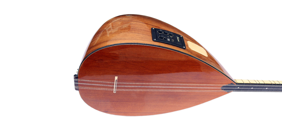 Walnut short neck electric baglama saz ASB-303EQ by Sala