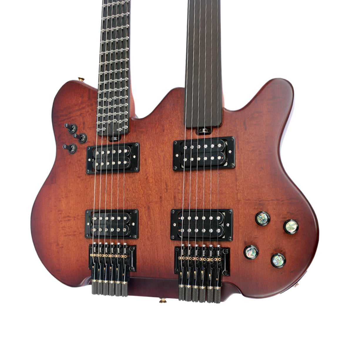 Headless Double Neck: Adjustable Microtonal + Fretless Edition