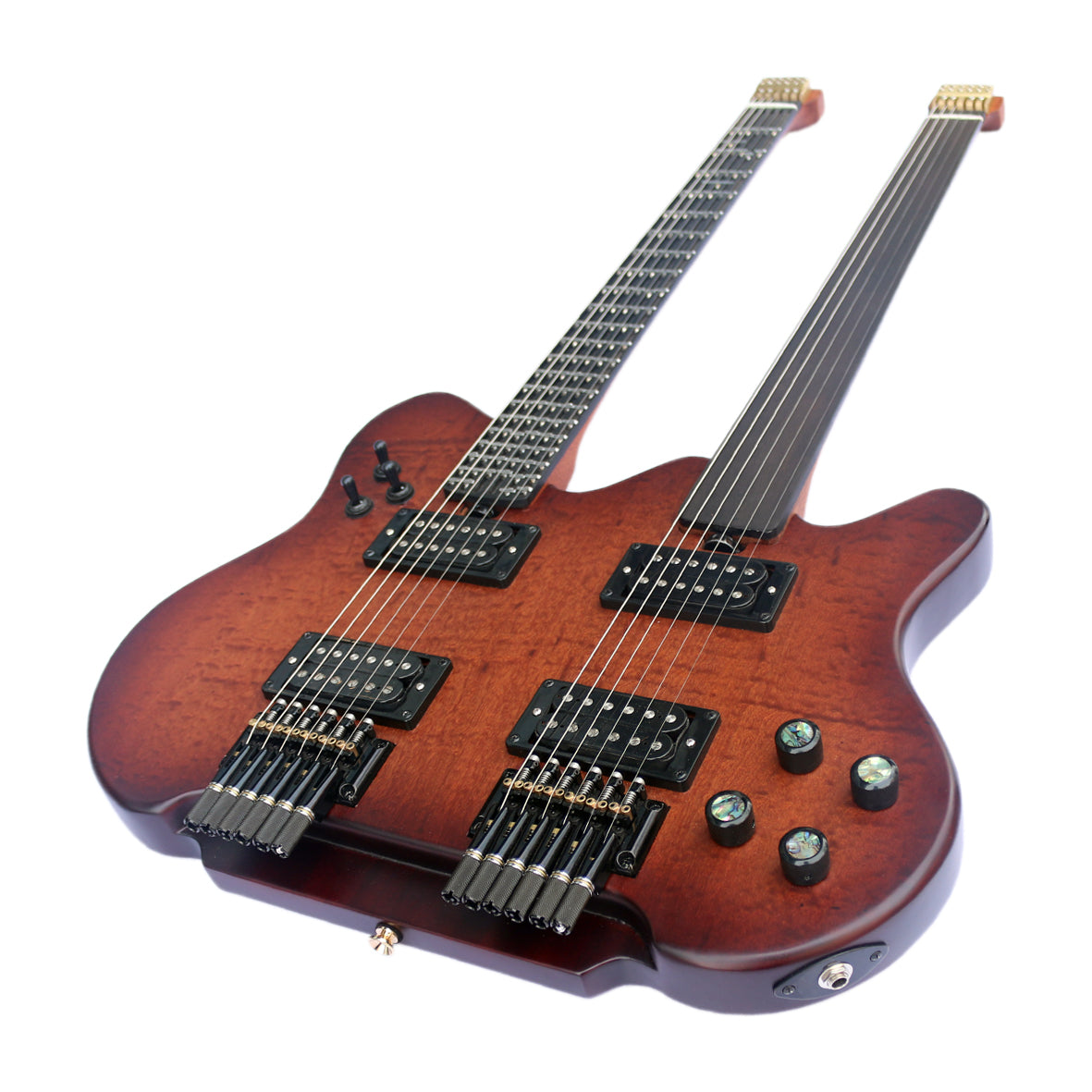 Headless Double Neck: Adjustable Microtonal + Fretless Edition