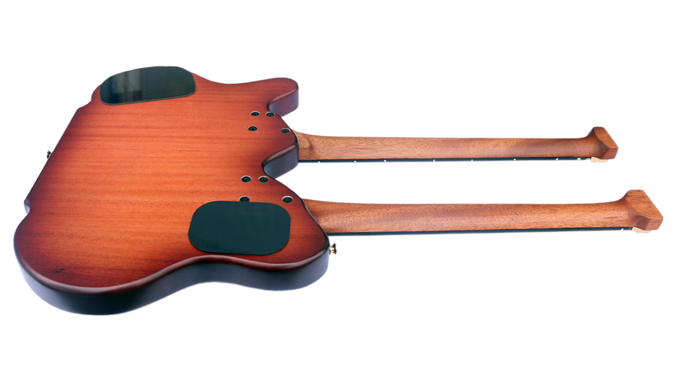 Headless Double Neck: Adjustable Microtonal + Fretless Edition