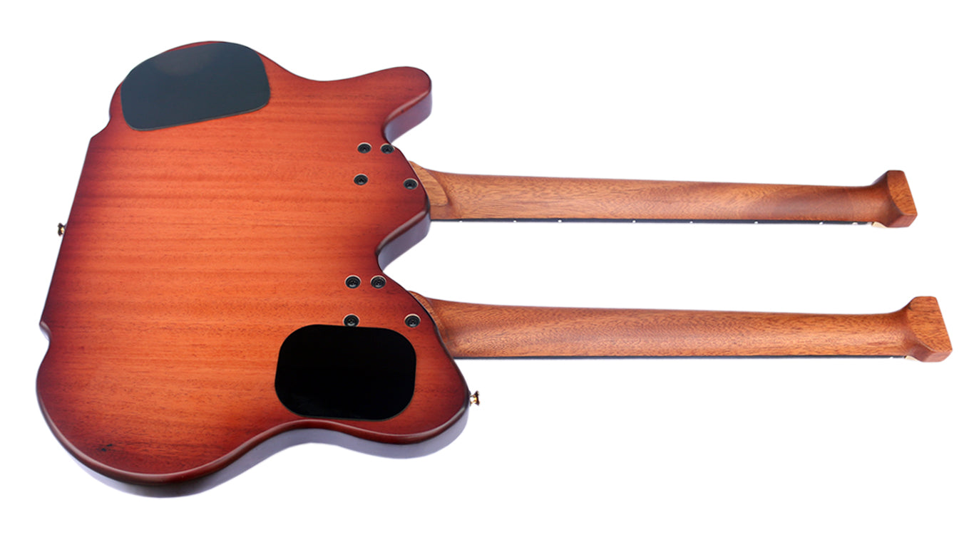 Headless Double Neck: Adjustable Microtonal + Fretless Edition