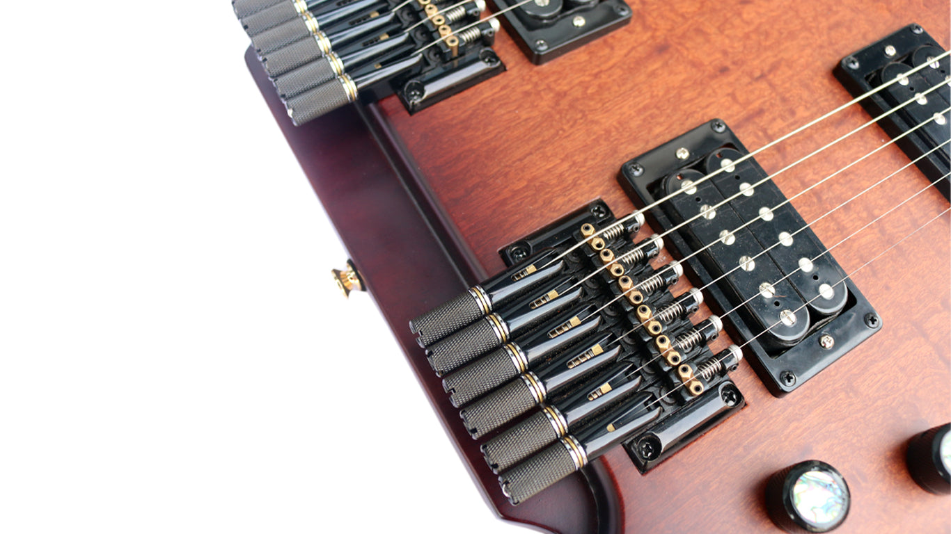 Headless Double Neck: Adjustable Microtonal + Fretless Edition