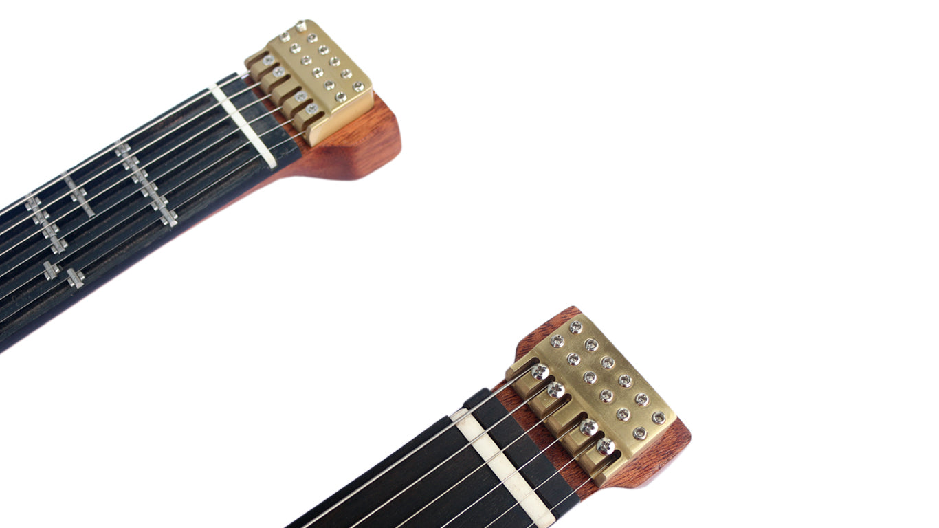 Headless Double Neck: Adjustable Microtonal + Fretless Edition