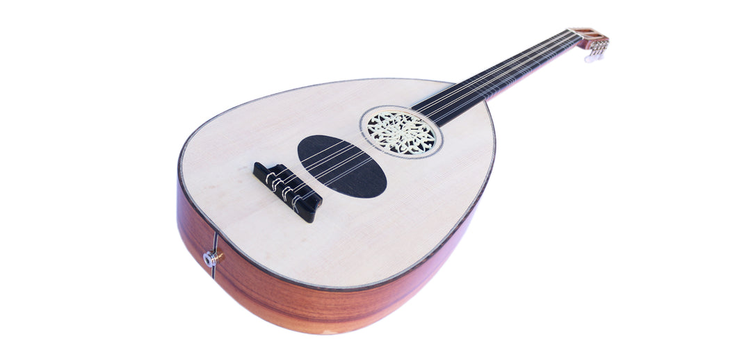 Turkish professional electric-acoustic lavta SEL-4 short-neck fretted lute with pickup