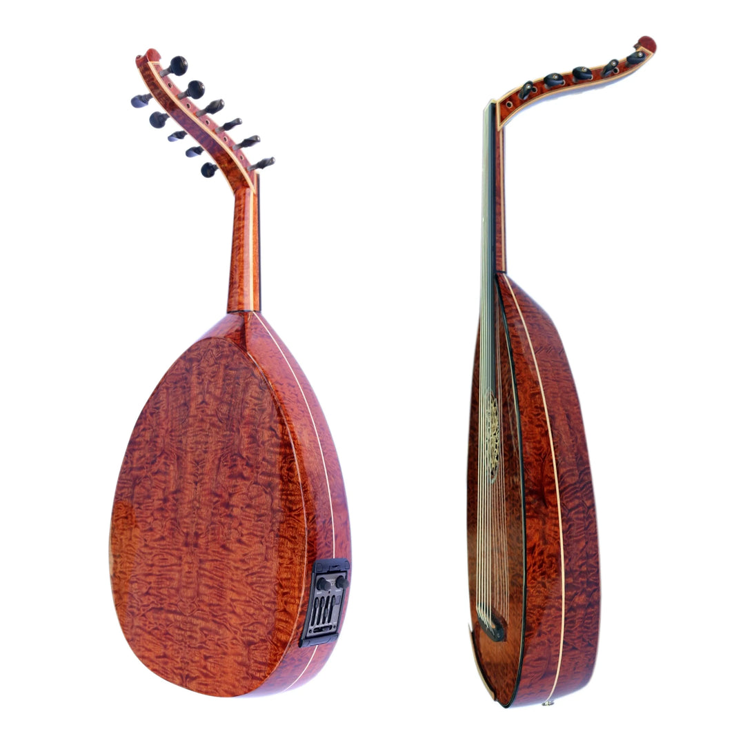 Special electric Arabic oud UNQ-20EA with figured Pomela wood bowl and face
