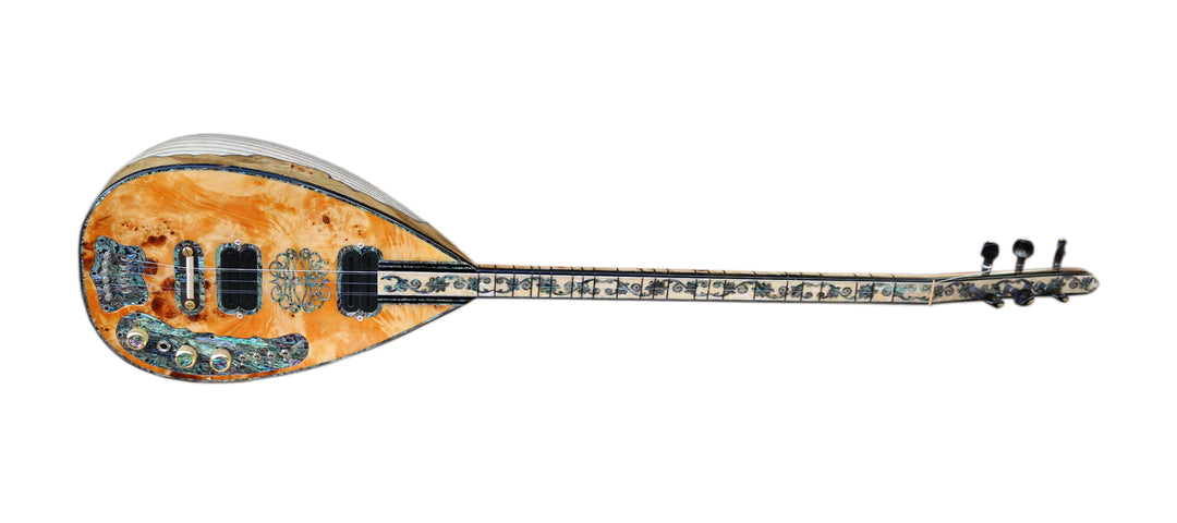 Custom electric saz PEARL-4 with pearl-inlaid body by Sala