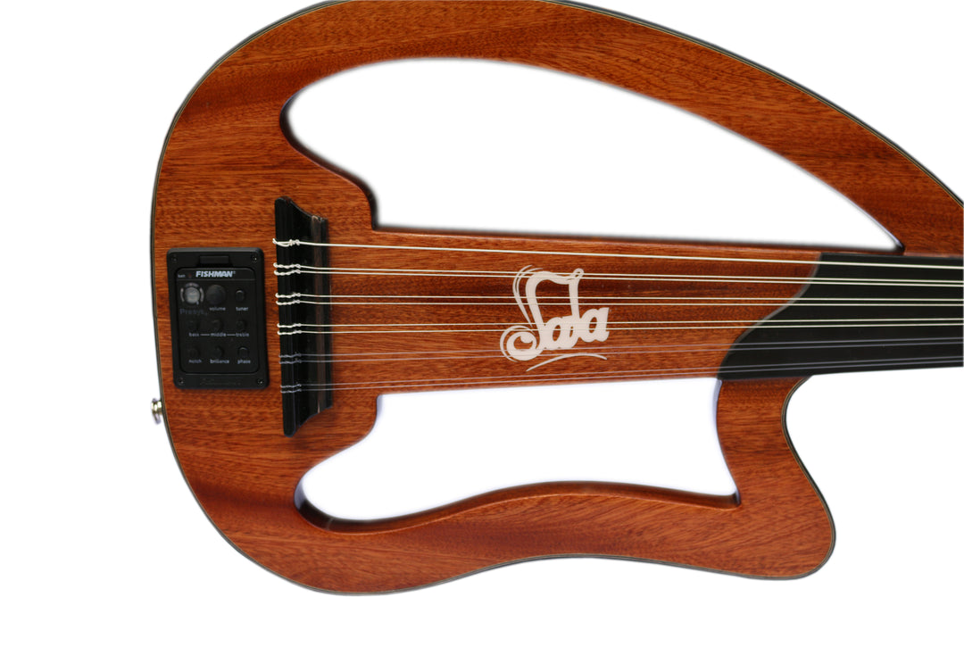Lightweight compact Turkish silent oud AOS-101 for practice and travel