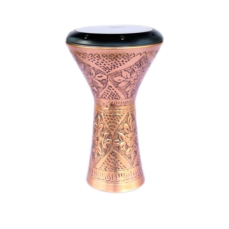 Copper Egyptian solo darbuka DED-422P by Dest Percussion with hand engraved shell