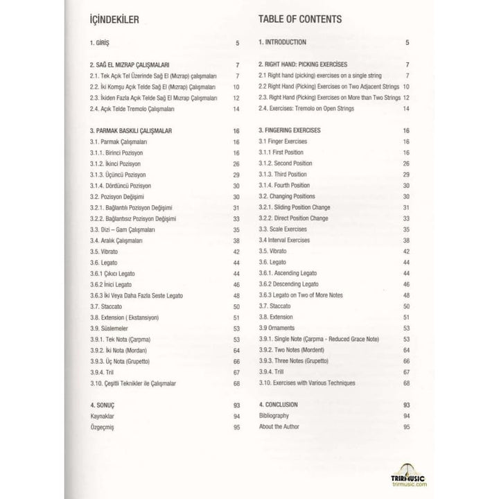 Pan Oud Exercises Building Technique In English And Turkish Practice POE-201