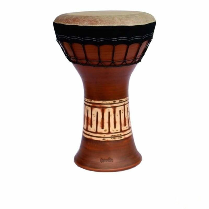 Professional clay ceramic solo darbuka EP-004-A by Emin Percussion with goat skin head