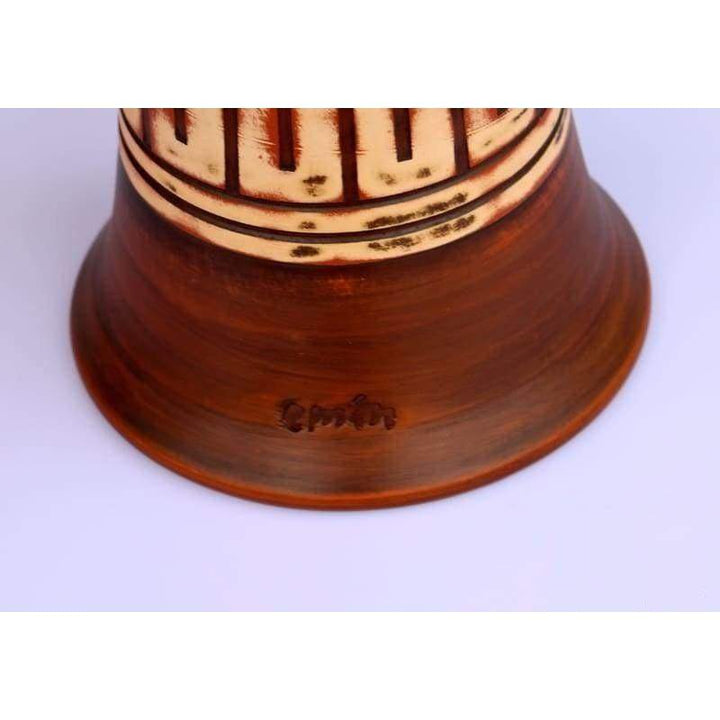 Clay solo darbuka EP-004-A by Emin Percussion handmade traditional drum