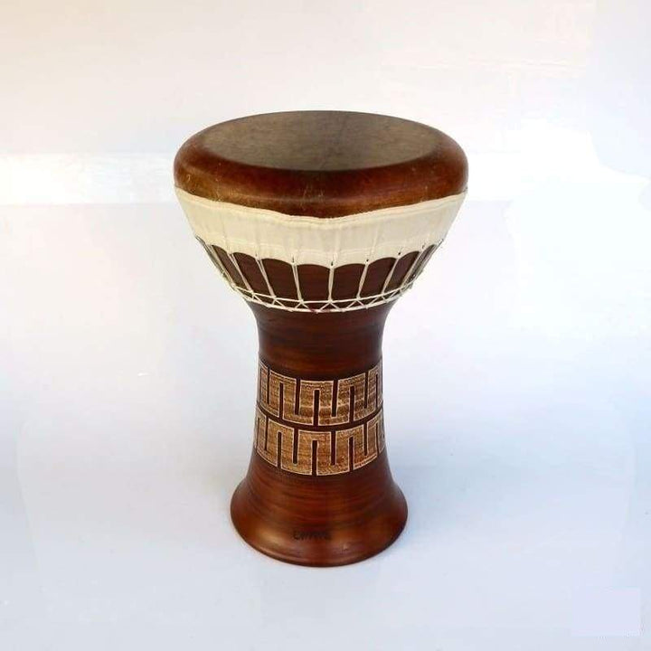 Clay solo darbuka EP-104-A with natural ceramic body by Emin Percussion