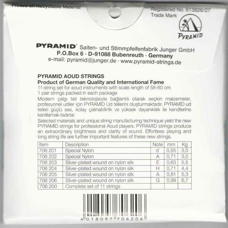 Pyramid Turkish oud strings PSO-706 packaging detail